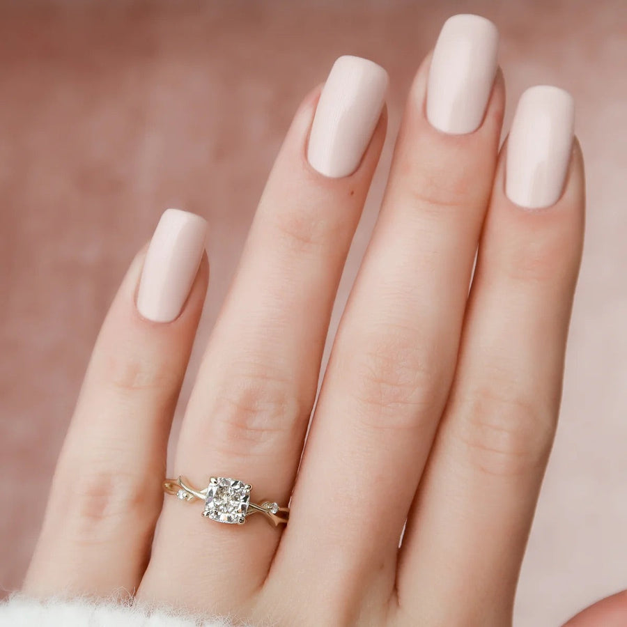 The Coco Cushion Side Stone Moissanite Ring - KNT - Engagement Rings, Wedding Bands & Fine Jewelry