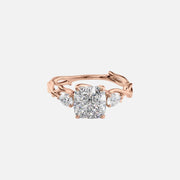 The Coco Cushion Three Stone Moissanite Ring - KNT - Engagement Rings, Wedding Bands & Fine Jewelry