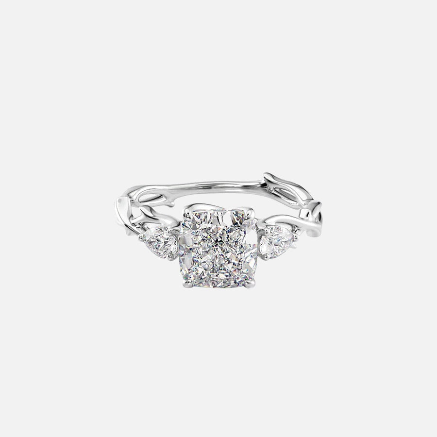 The Coco Cushion Three Stone Moissanite Ring - KNT - Engagement Rings, Wedding Bands & Fine Jewelry