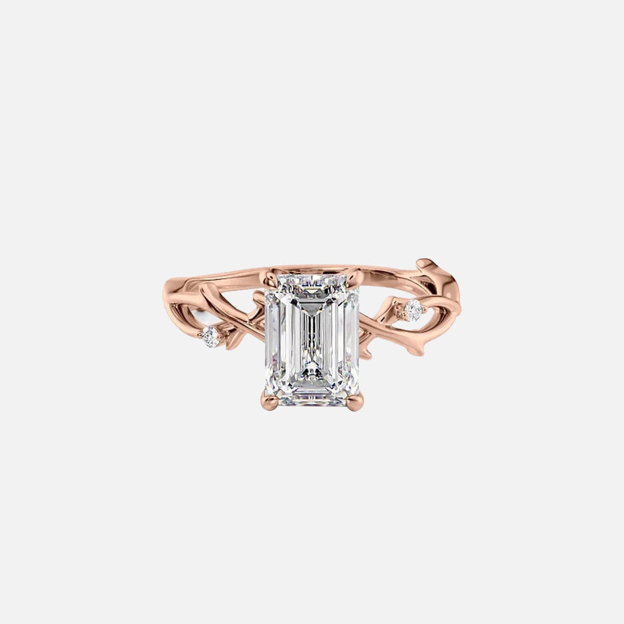The Coco Emerald Side Stone Moissanite Ring - KNT - Engagement Rings, Wedding Bands & Fine Jewelry