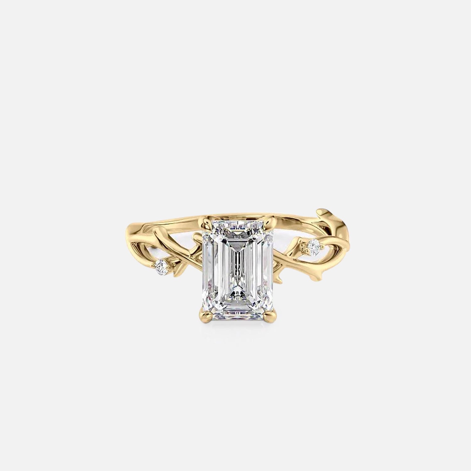 The Coco Emerald Side Stone Moissanite Ring - KNT - Engagement Rings, Wedding Bands & Fine Jewelry