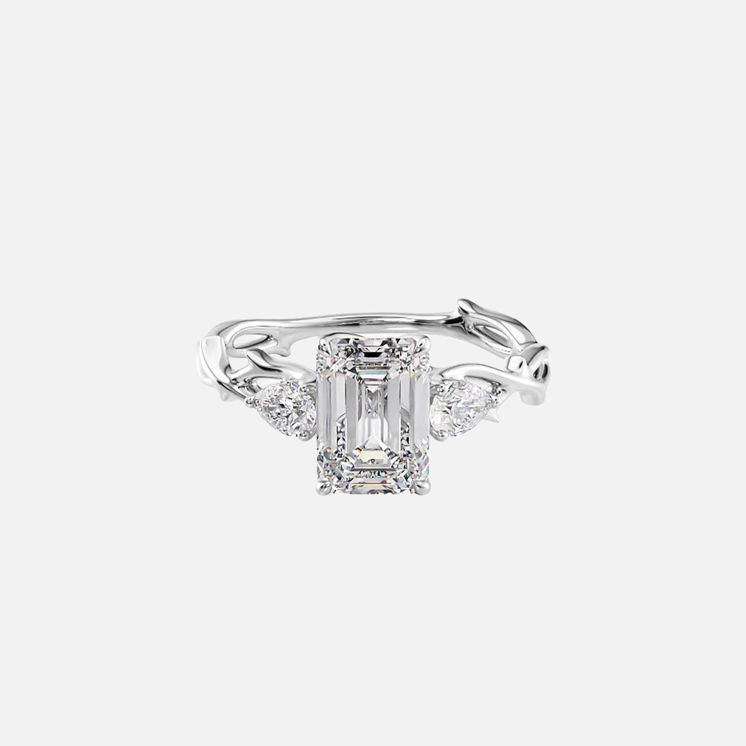 The Coco Emerald Three Stone Moissanite Ring - KNT - Engagement Rings, Wedding Bands & Fine Jewelry