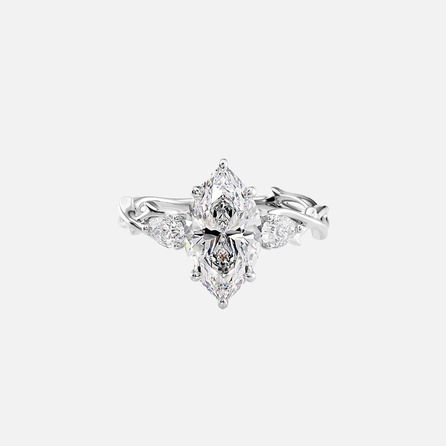 The Coco Marquise Three Stone Moissanite Ring - KNT - Engagement Rings, Wedding Bands & Fine Jewelry