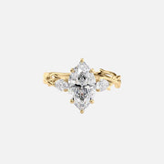 The Coco Marquise Three Stone Moissanite Ring - KNT - Engagement Rings, Wedding Bands & Fine Jewelry