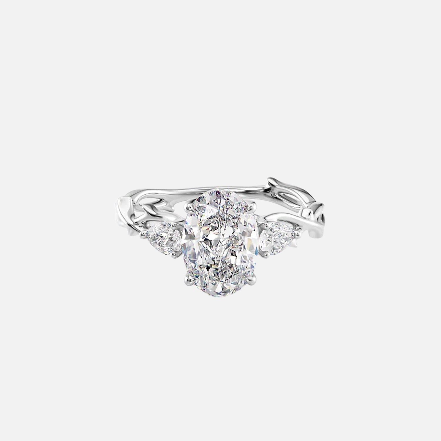 The Coco Oval Three Stone Moissanite Ring - KNT - Engagement Rings, Wedding Bands & Fine Jewelry