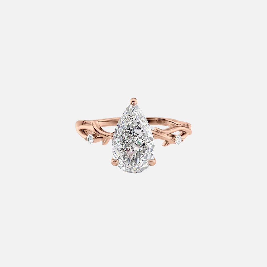 The Coco Pear Side Stone Moissanite Ring - KNT - Engagement Rings, Wedding Bands & Fine Jewelry