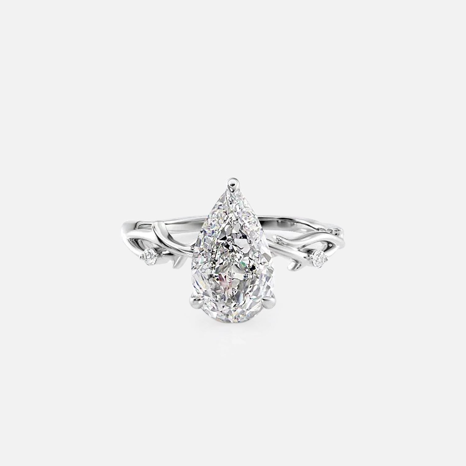 The Coco Pear Side Stone Moissanite Ring - KNT - Engagement Rings, Wedding Bands & Fine Jewelry