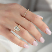 The Coco Pear Side Stone Moissanite Ring - KNT - Engagement Rings, Wedding Bands & Fine Jewelry