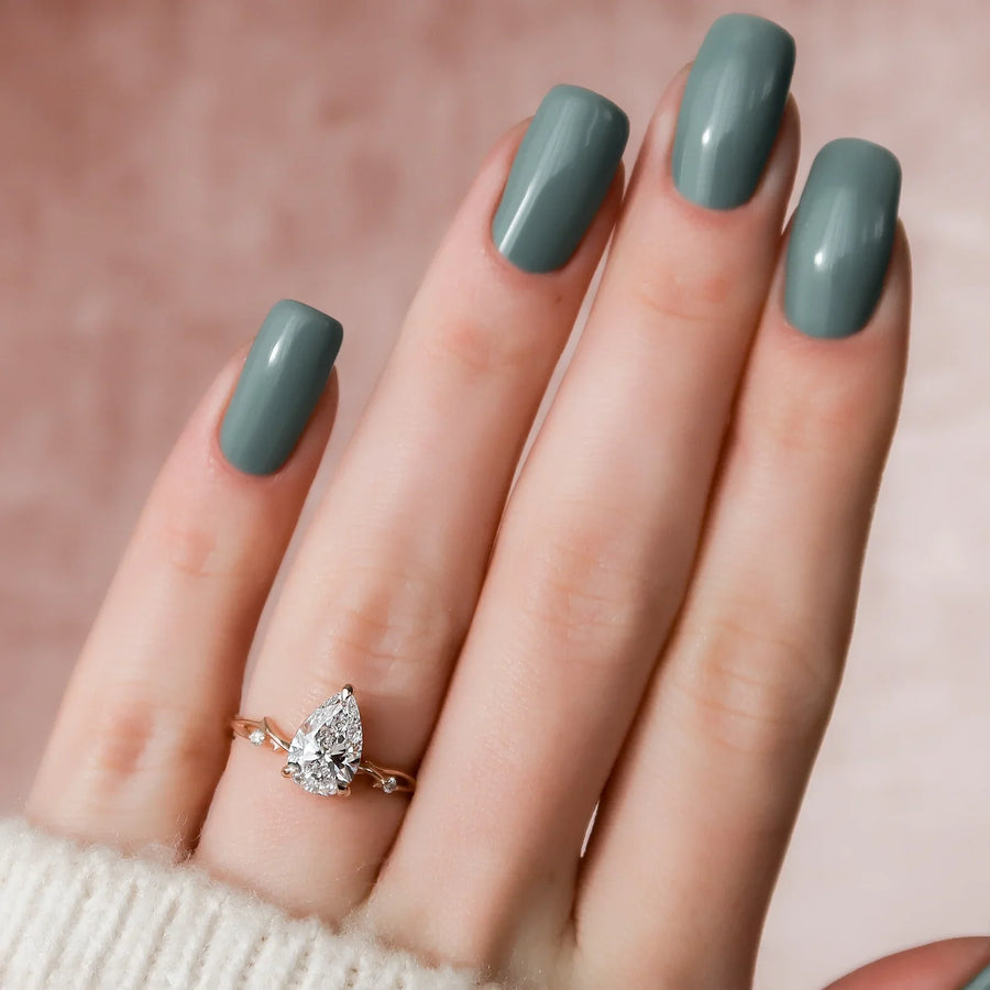 The Coco Pear Side Stone Moissanite Ring - KNT - Engagement Rings, Wedding Bands & Fine Jewelry