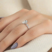 The Coco Pear Side Stone Moissanite Ring - KNT - Engagement Rings, Wedding Bands & Fine Jewelry