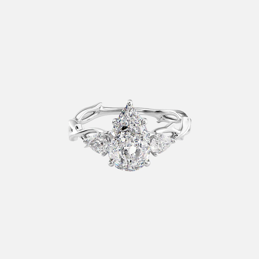 The Coco Pear Three Stone Moissanite Ring - KNT - Engagement Rings, Wedding Bands & Fine Jewelry