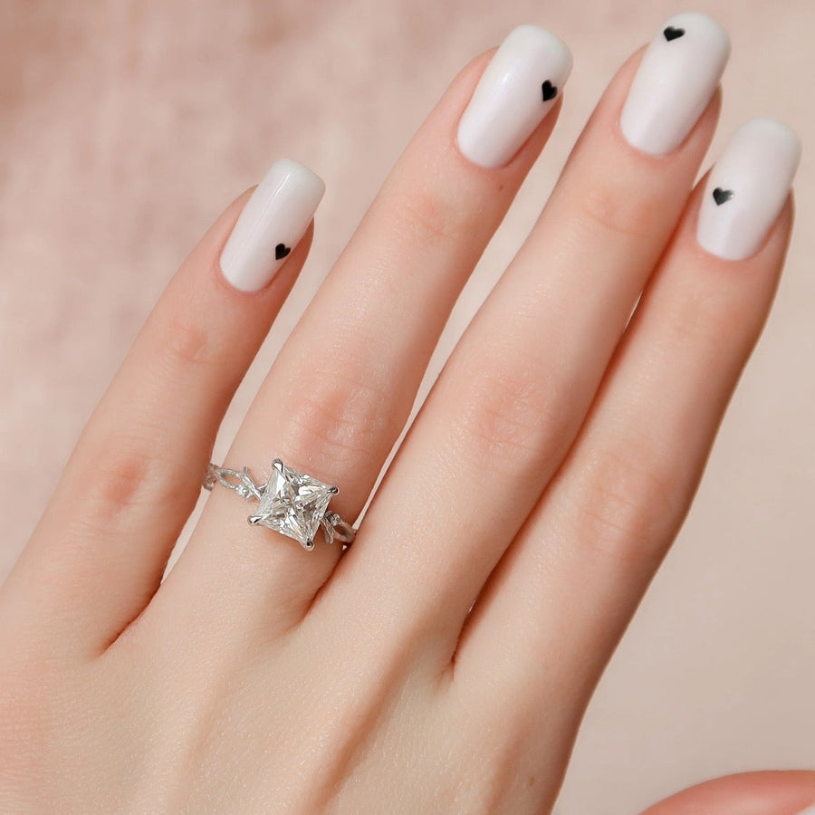 The Coco Princess Side Stone Moissanite Ring - KNT - Engagement Rings, Wedding Bands & Fine Jewelry