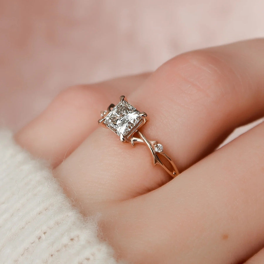 The Coco Princess Side Stone Moissanite Ring - KNT - Engagement Rings, Wedding Bands & Fine Jewelry