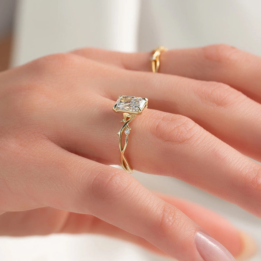 The Coco Radiant Side Stone Moissanite Ring - KNT - Engagement Rings, Wedding Bands & Fine Jewelry