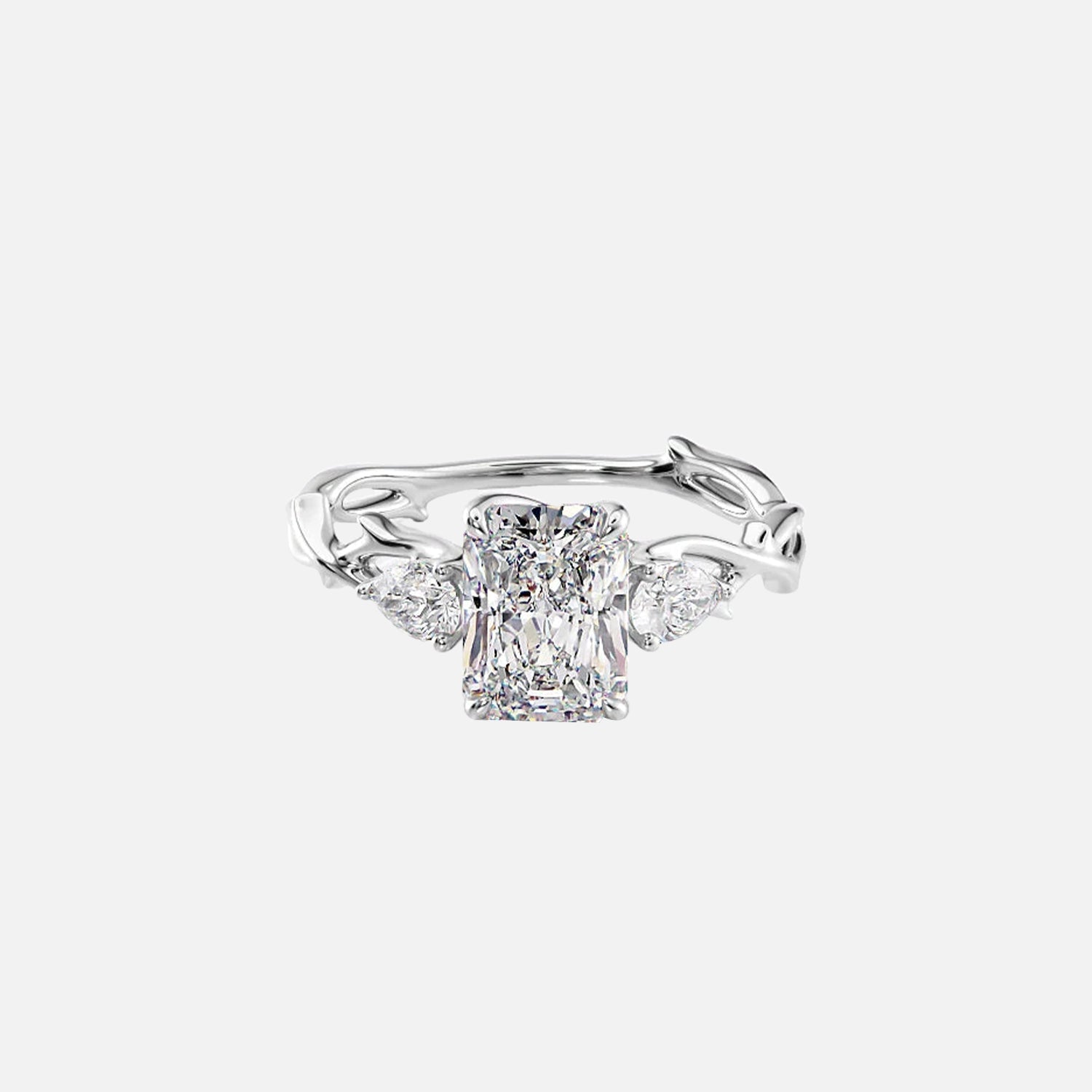 The Coco Radiant Three Stone Moissanite Ring - KNT - Engagement Rings, Wedding Bands & Fine Jewelry