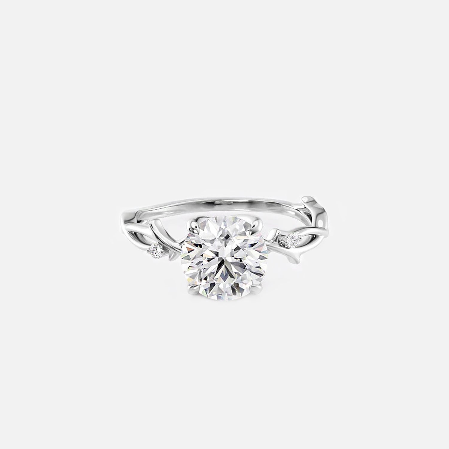 The Coco Round Side Stone Moissanite Ring - KNT - Engagement Rings, Wedding Bands & Fine Jewelry