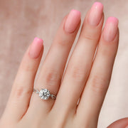 The Coco Round Side Stone Moissanite Ring - KNT - Engagement Rings, Wedding Bands & Fine Jewelry