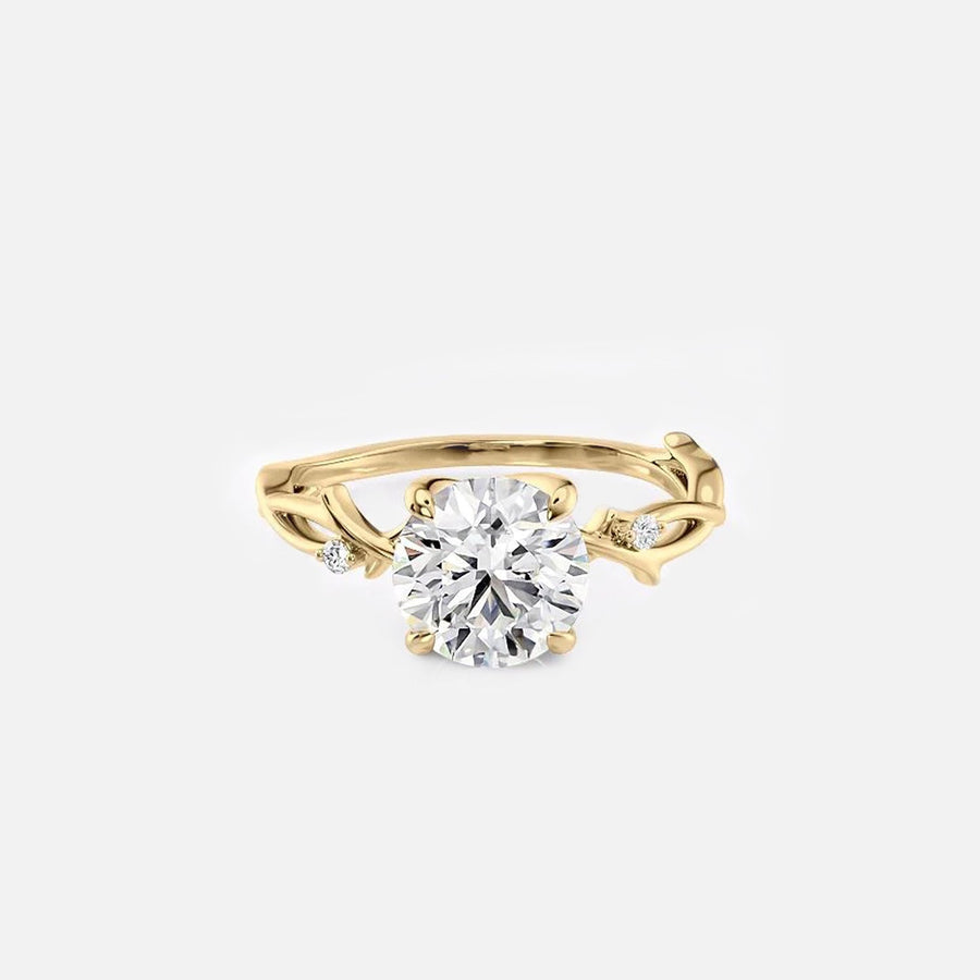 The Coco Round Side Stone Moissanite Ring - KNT - Engagement Rings, Wedding Bands & Fine Jewelry