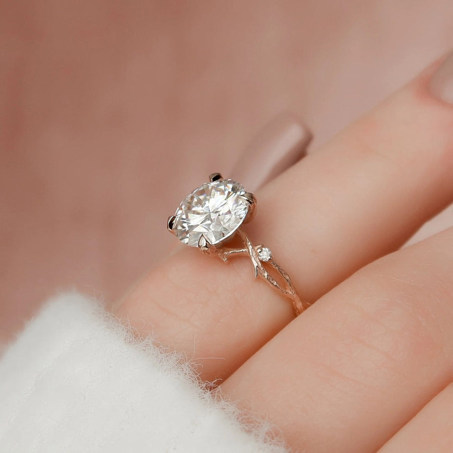The Coco Round Side Stone Moissanite Ring - KNT - Engagement Rings, Wedding Bands & Fine Jewelry
