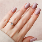 The Coco Round Side Stone Moissanite Ring - KNT - Engagement Rings, Wedding Bands & Fine Jewelry