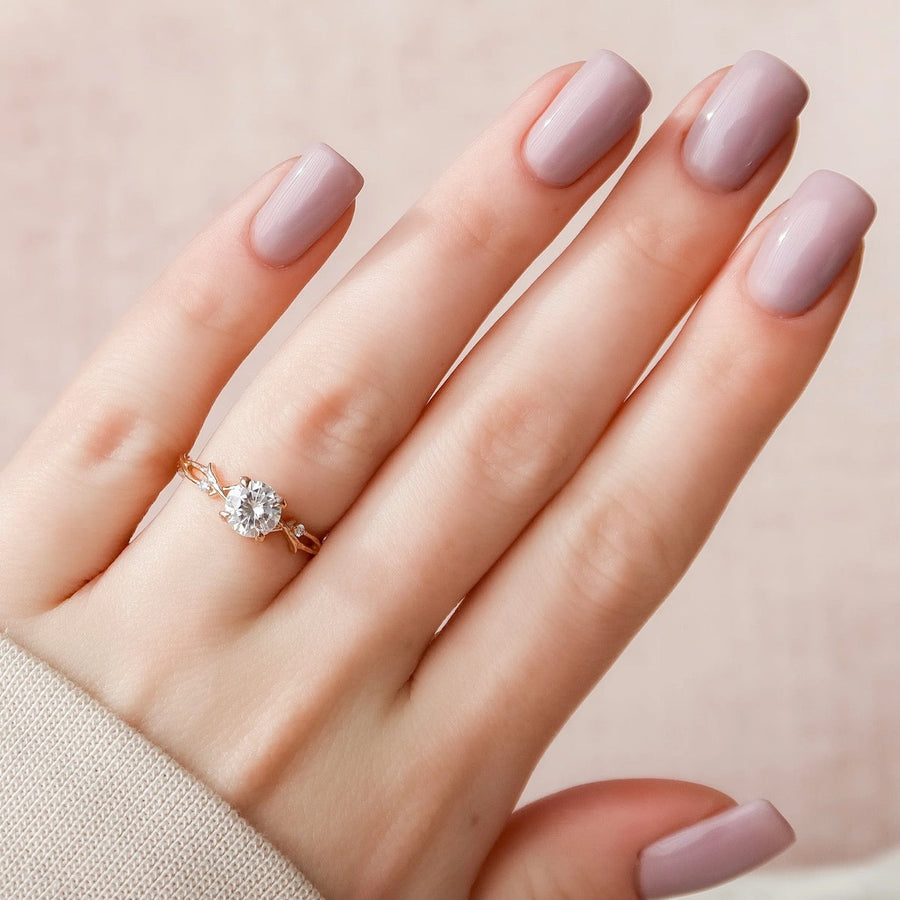 The Coco Round Side Stone Moissanite Ring - KNT - Engagement Rings, Wedding Bands & Fine Jewelry