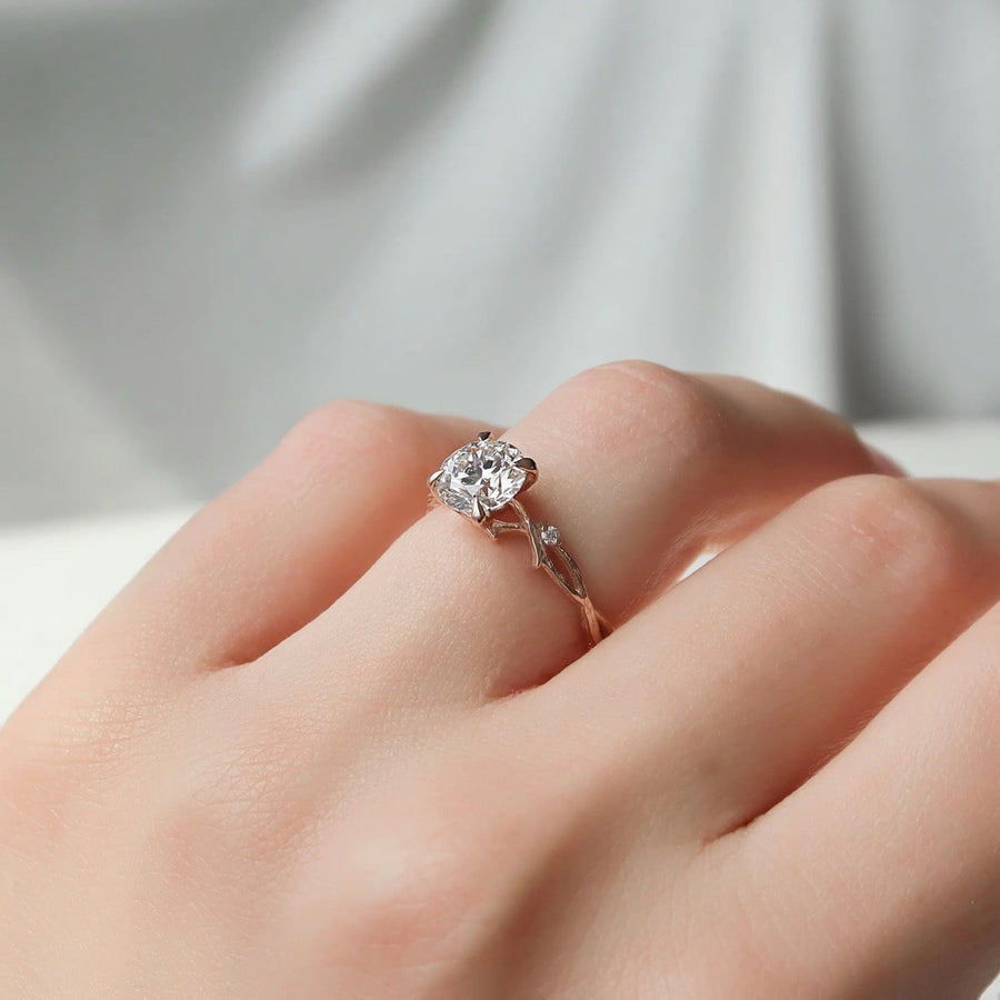 The Coco Round Side Stone Moissanite Ring - KNT - Engagement Rings, Wedding Bands & Fine Jewelry