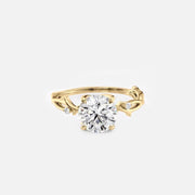 The Coco Round Side Stone Moissanite Ring - KNT - Engagement Rings, Wedding Bands & Fine Jewelry