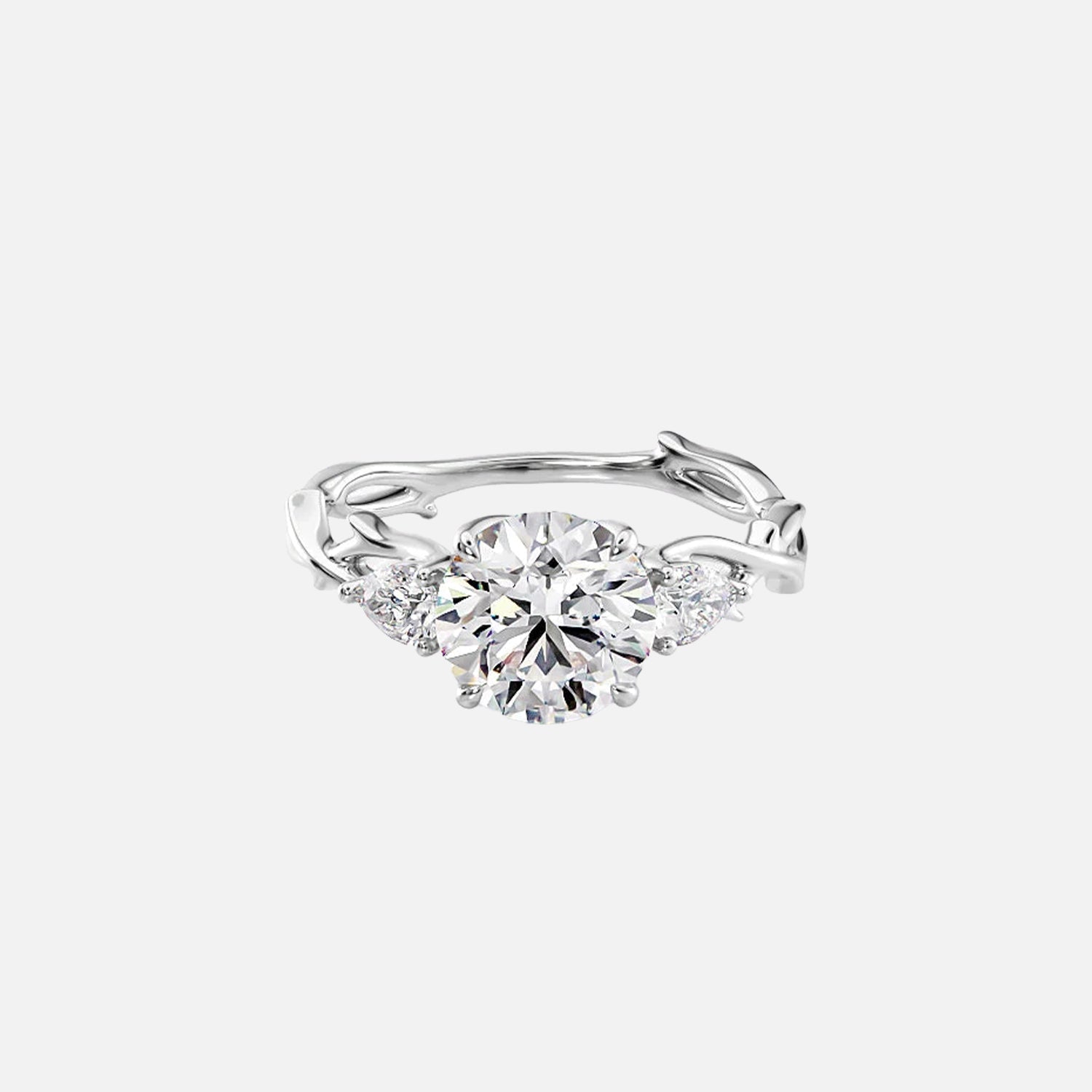 The Coco Round Three Stone Moissanite Ring - KNT - Engagement Rings, Wedding Bands & Fine Jewelry