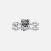  The Daisy Cushion Lab Diamond Ring 14k White Gold 003