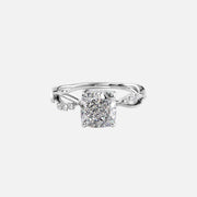  The Daisy Cushion Lab Diamond Ring 18k White Gold 001