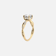  The Daisy Cushion Lab Diamond Ring 18k Yellow Gold 002