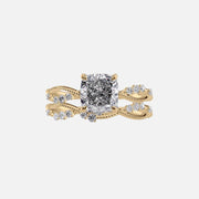  The Daisy Cushion Lab Diamond Ring 18k Yellow Gold 003