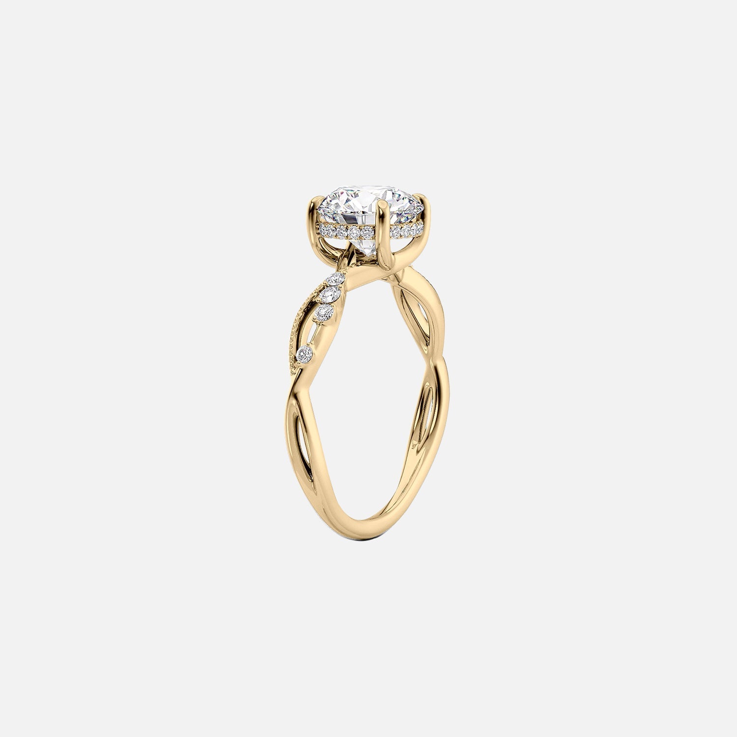  The Daisy Emerald Moissanite Ring 14k Yellow Gold 002