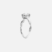  The Daisy Emerald Moissanite Ring 18k White Gold 002