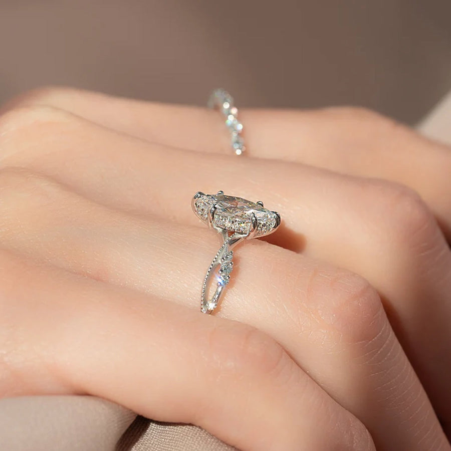  The Daisy Marquise Lab Diamond Ring 14k White Gold 005 Final