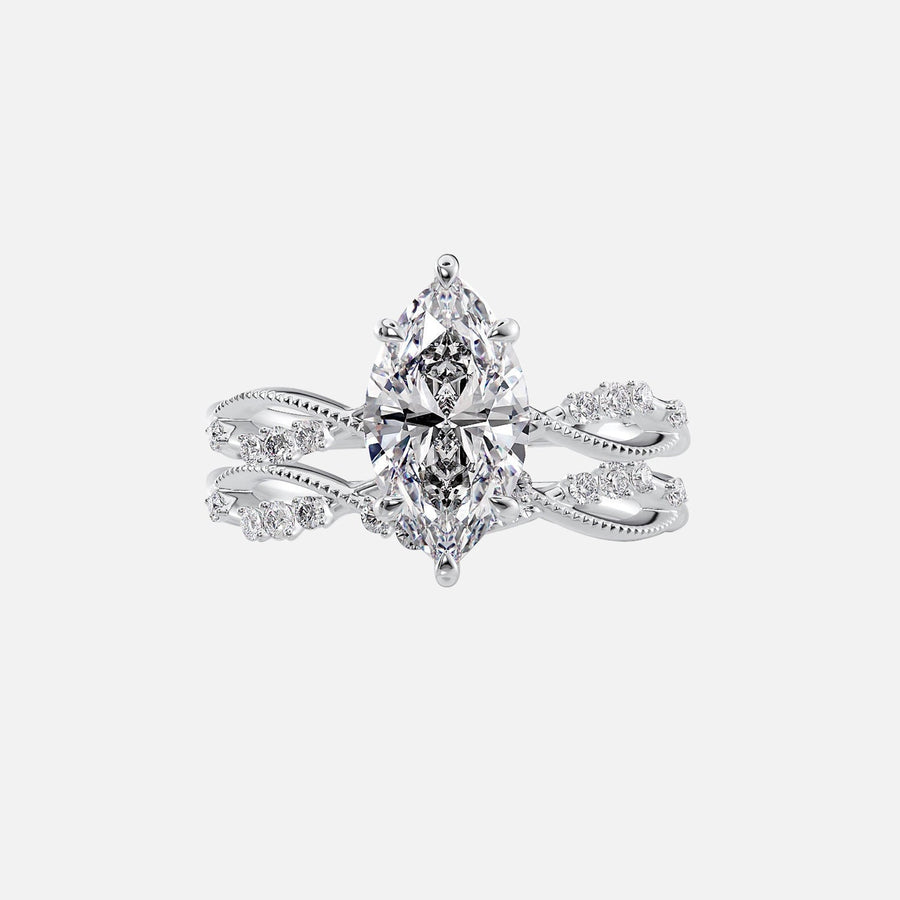  The Daisy Marquise Lab Diamond Ring 18k White Gold 003