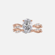  The Daisy Oval Lab Diamond Ring 14k Rose Gold 003