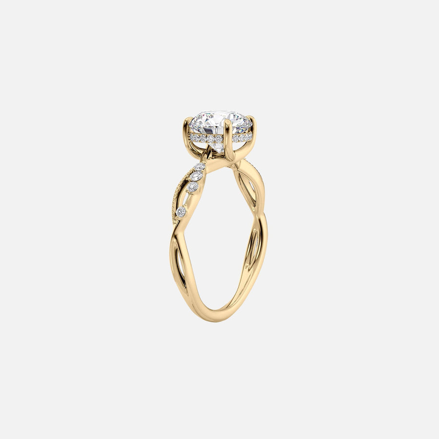  The Daisy Oval Lab Diamond Ring 14k Yellow Gold 002