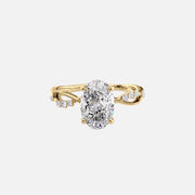  The Daisy Oval Lab Diamond Ring 18k Yellow Gold 001