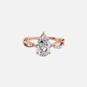  The Daisy Pear Lab Diamond Ring 14k Rose Gold 001
