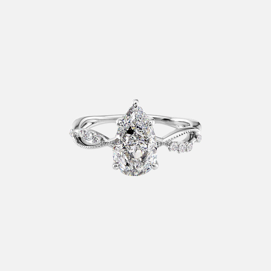  The Daisy Pear Lab Diamond Ring 14k White Gold 001