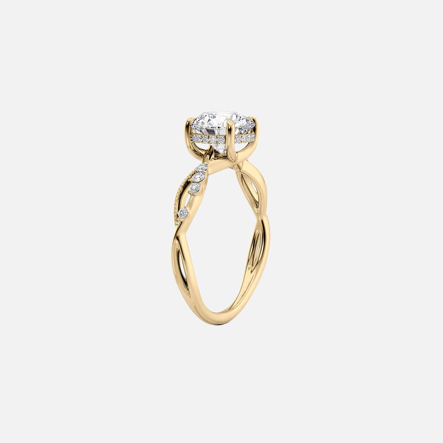  The Daisy Pear Lab Diamond Ring 14k Yellow Gold 002