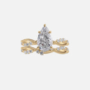  The Daisy Pear Lab Diamond Ring 14k Yellow Gold 003