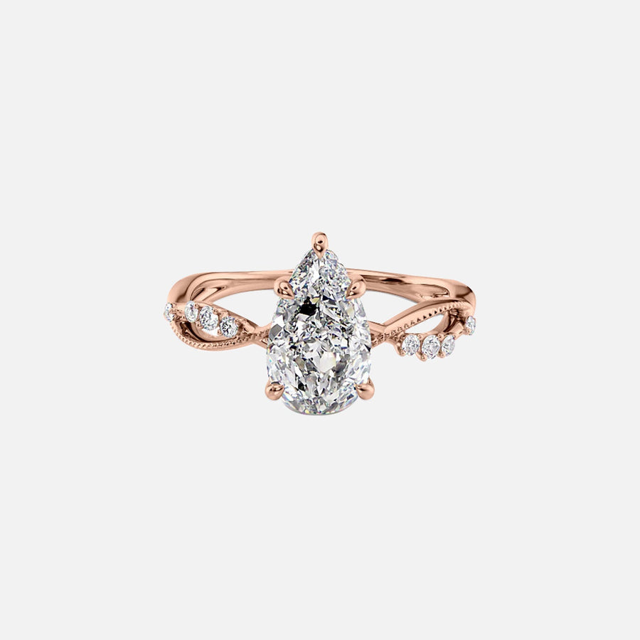  The Daisy Pear Lab Diamond Ring 18k Rose Gold 001