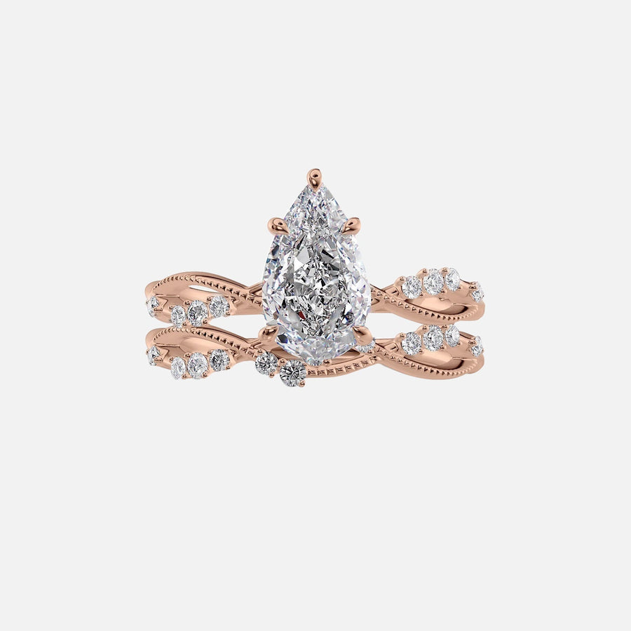  The Daisy Pear Lab Diamond Ring 18k Rose Gold 003