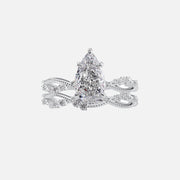 The Daisy Pear Lab Diamond Ring 18k White Gold 003
