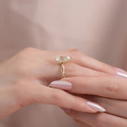  The Daisy Pear Lab Diamond Ring 18k Yellow Gold 005 Final