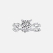  The Daisy Princess Lab Diamond Ring 14k White Gold 003
