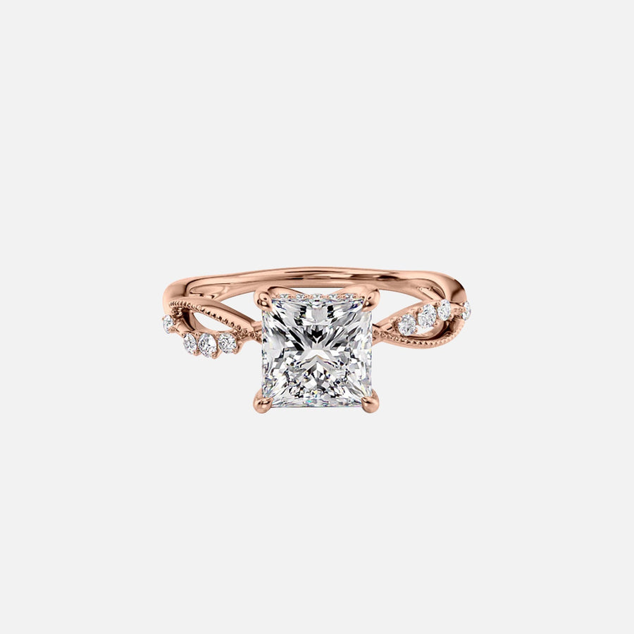 The Daisy Princess Lab Diamond Ring 18k Rose Gold 001