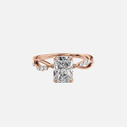  The Daisy Radiant Lab Diamond Ring 14k Rose Gold 001